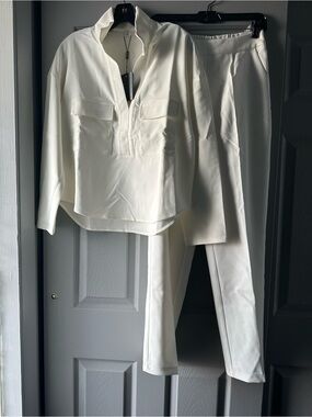 NWT Mooyius Luxe Oversized Shirt & Tailored Trouser Two-Piece Set